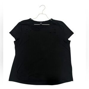 Shein Distressed Rip Style Black Tee